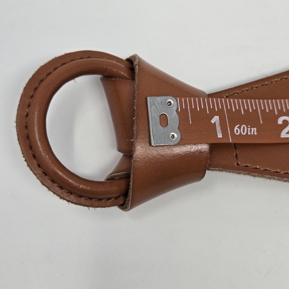 LP BY LINEA PELLE COGNAC BROWN LEATHER & BLACK STRETCH FOLD OVER BELT WOMEN M - Picture 10 of 15